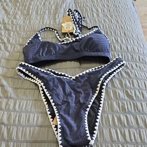 Berlook Navy and White Bikini Set Sz Med Nwt